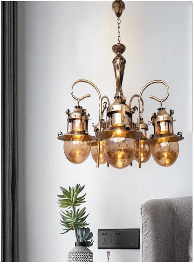 kinis 5 Light Contemporary Doom Design Golden Antique Jhoomar/Chandelier/Jhoomar Hanging Light/Jhoomar Ceiling Light to Décor Home/Living Room/Bedroom/Office/Dining/Cafe/Restaurants - Image 1